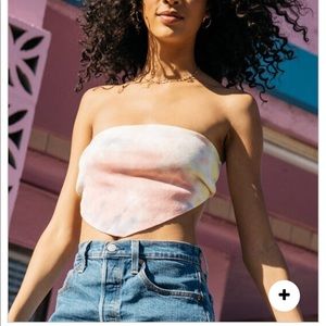 FULL TILT Tie Dye Hanky Pink Combo Tube Top